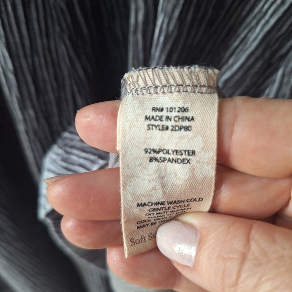 NWT Soft Surroundings Salvaza Womens Gray Velvet Texture Midi Dress Size L - Picture 5 of 8